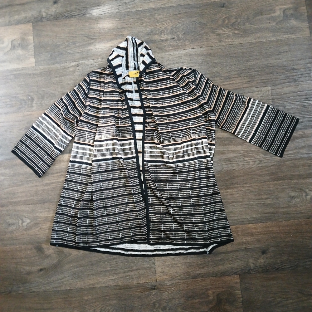 St. John Striped Open Front Cardigan. - Picture 10 of 15